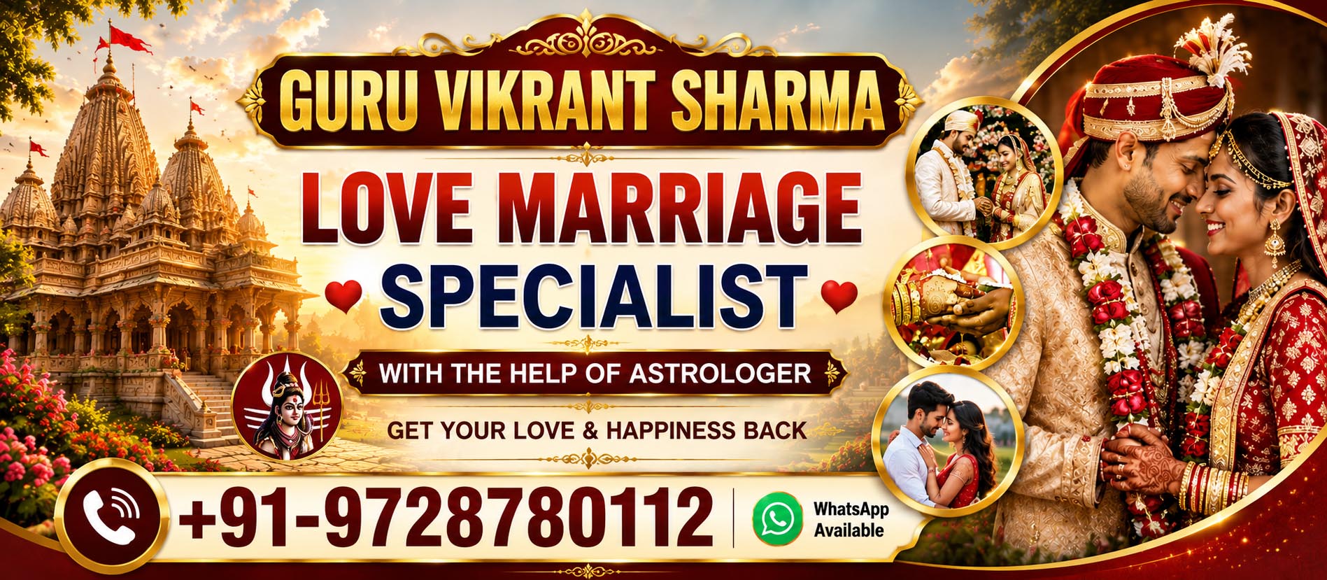 Guru Vikrant Sharma Call +91-9728780112